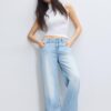 T-shirt senza maniche con collo a imbuto