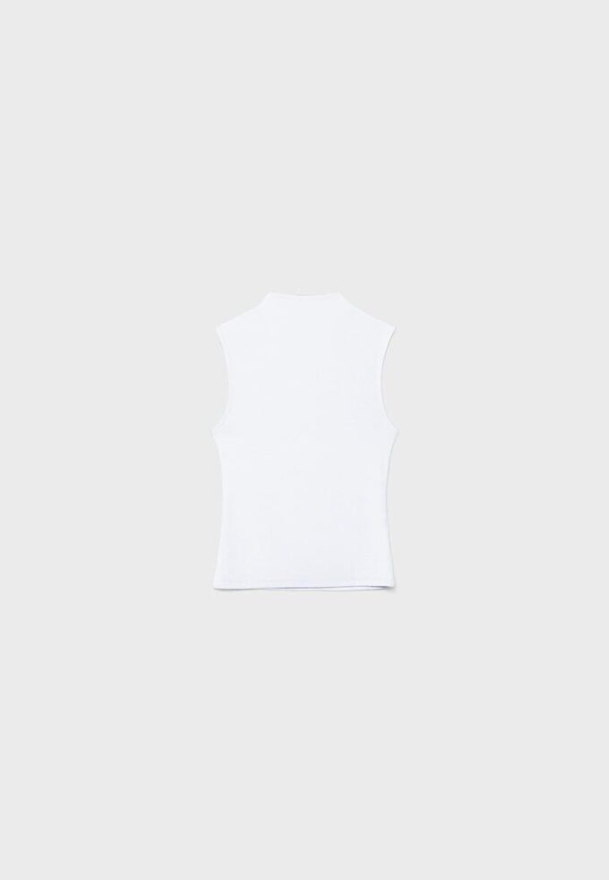 T-shirt senza maniche con collo a imbuto