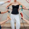 Top a fascia con scollo a cuore