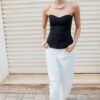 Top a fascia con scollo a cuore