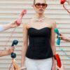 Top a fascia con scollo a cuore