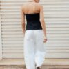 Top a fascia con scollo a cuore
