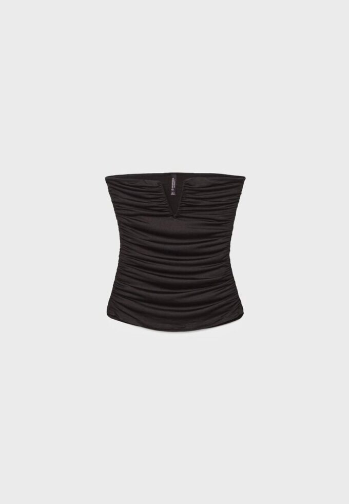 Top a fascia drappeggiato con dettaglio a V Top a fascia drappeggiato con dettaglio a V