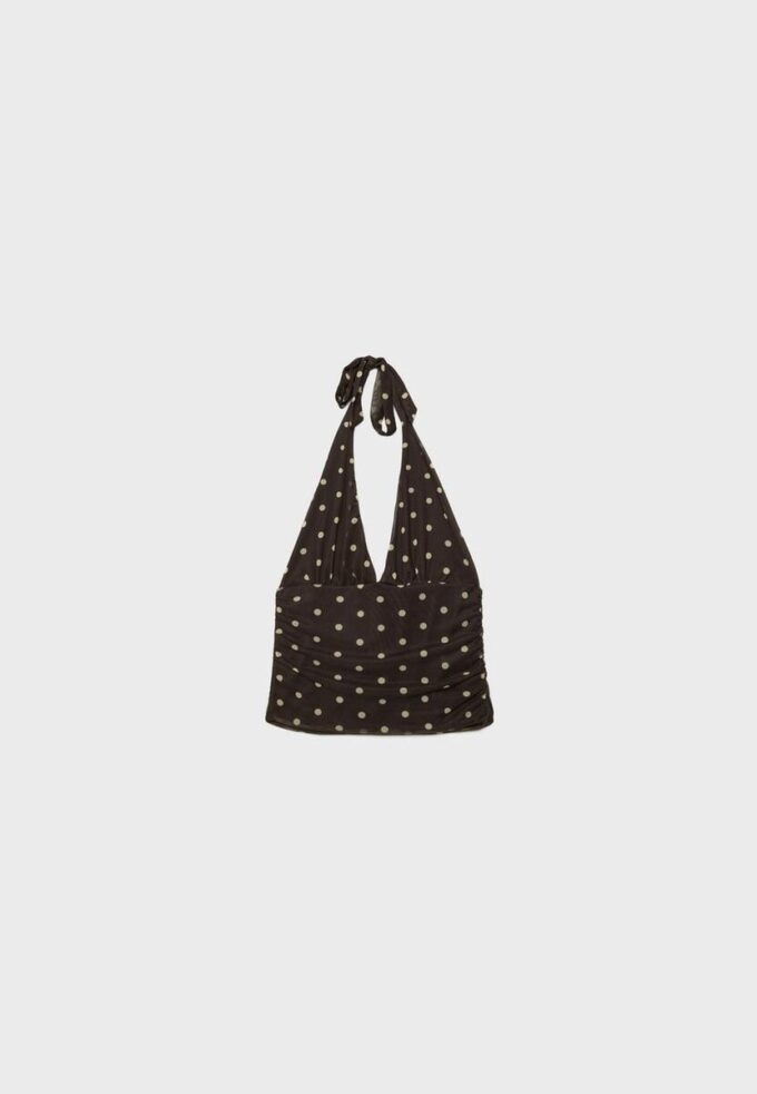 Top a fascia in rete a pois Top a fascia in rete a pois