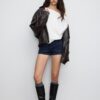 Top a mantella con scollo a barchetta