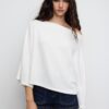 Top a mantella con scollo a barchetta