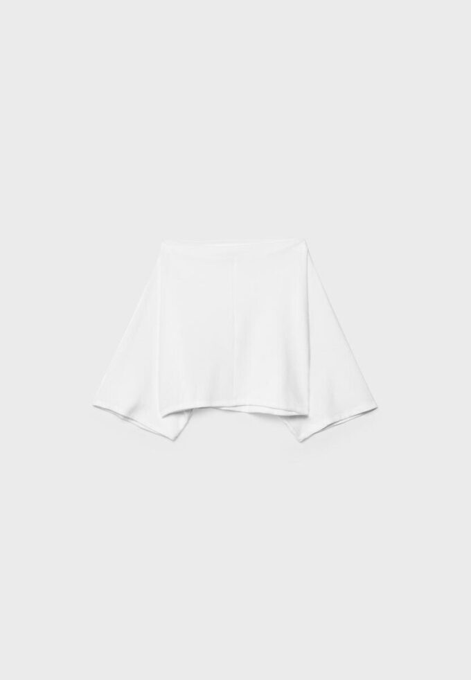 Top a mantella con scollo a barchetta