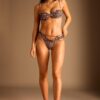 Top bikini a balconcino con stampa animalier Top bikini a balconcino con stampa animalier