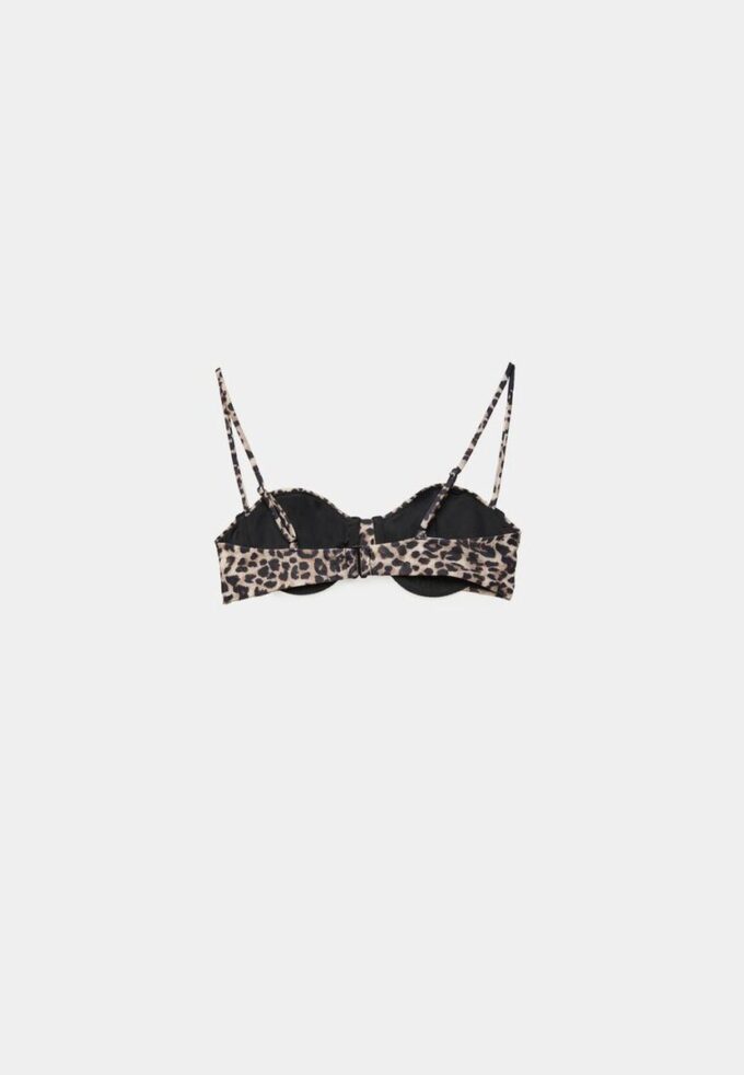 Top bikini a balconcino con stampa animalier Top bikini a balconcino con stampa animalier