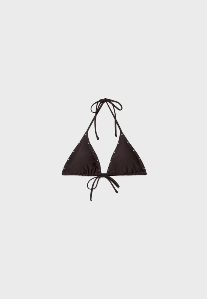 Top bikini a triangolo con borchie Top bikini a triangolo con borchie