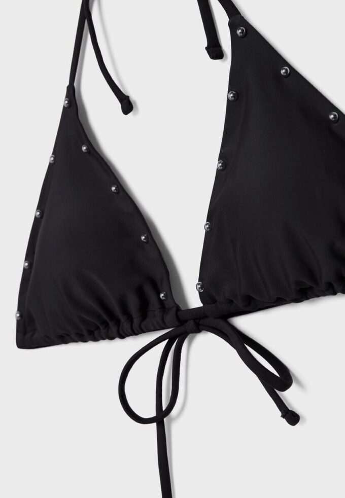 Top bikini a triangolo con borchie Top bikini a triangolo con borchie
