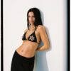 Top bikini a triangolo con fiori ricamati Top bikini a triangolo con fiori ricamati