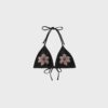 Top bikini a triangolo con fiori ricamati Top bikini a triangolo con fiori ricamati