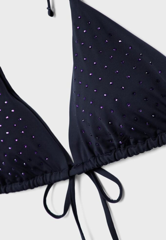 Top bikini triangolare luccicante Top bikini triangolare luccicante