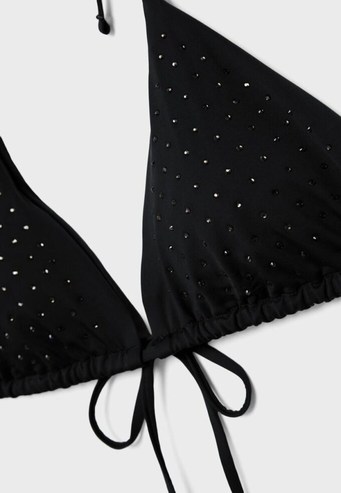 Top bikini triangolare luccicante Top bikini triangolare luccicante