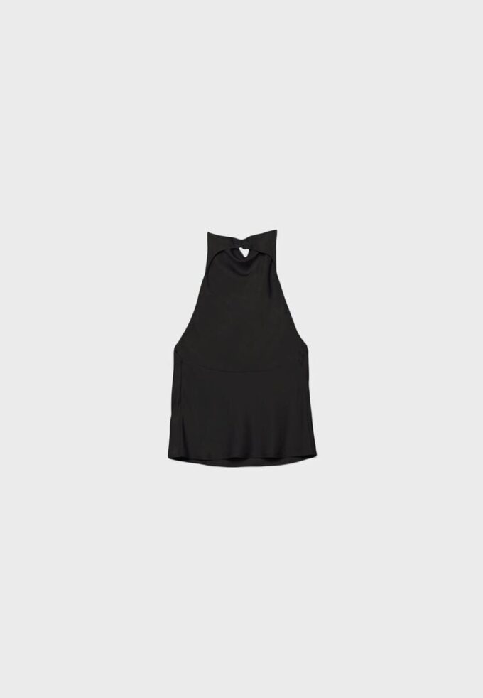 Top con scollo all’americana effetto raso Top con scollo all’americana effetto raso