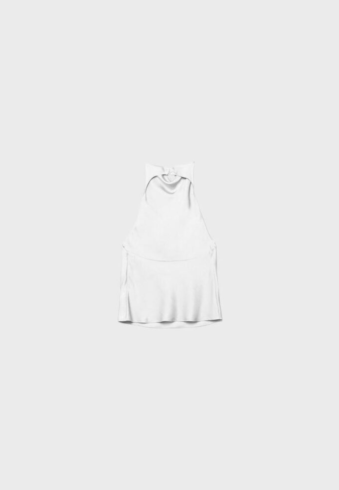 Top con scollo all’americana effetto raso Top con scollo all’americana effetto raso