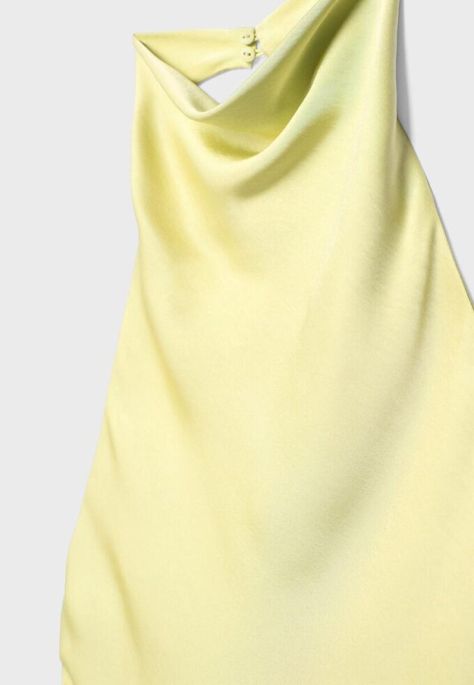 Top con scollo all’americana effetto raso