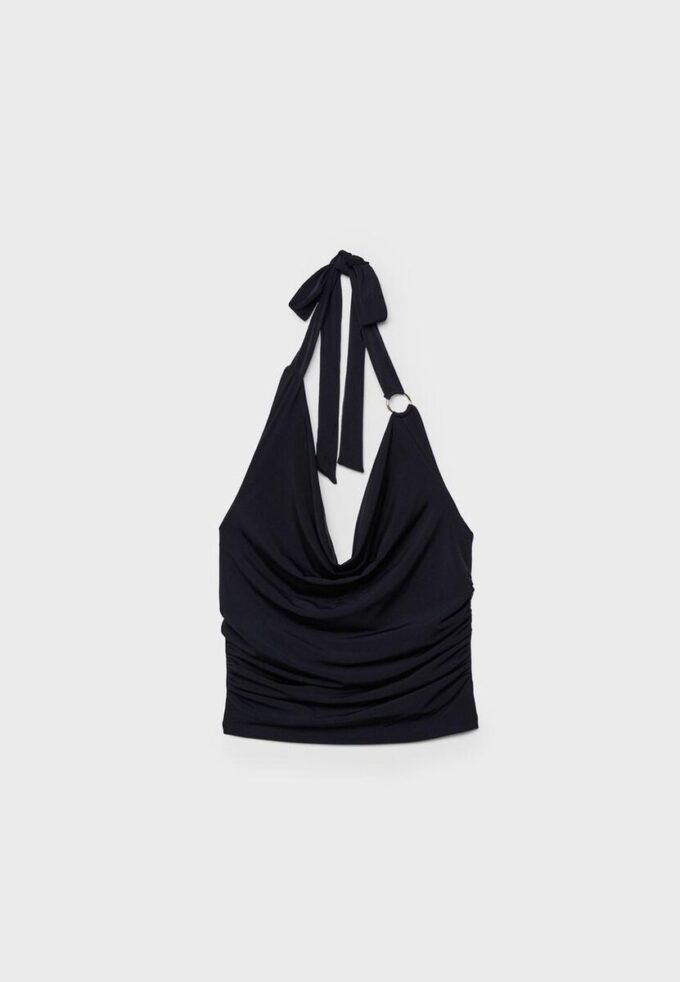 Top con scollo drappeggiato Top con scollo drappeggiato