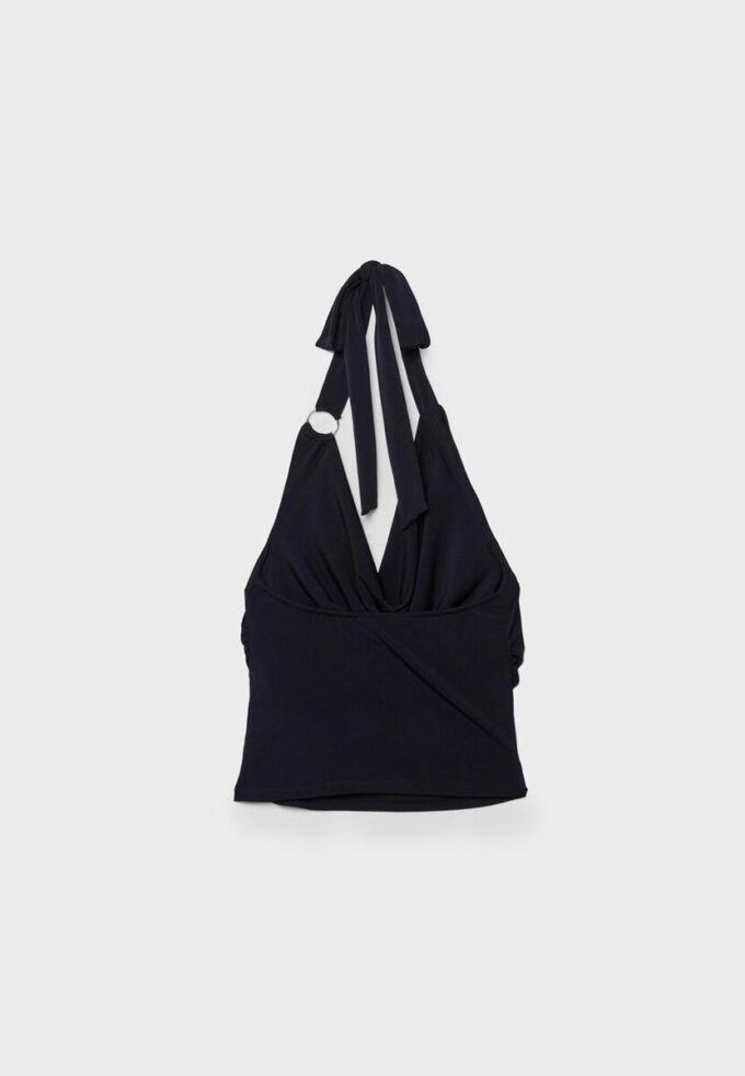 Top con scollo drappeggiato Top con scollo drappeggiato