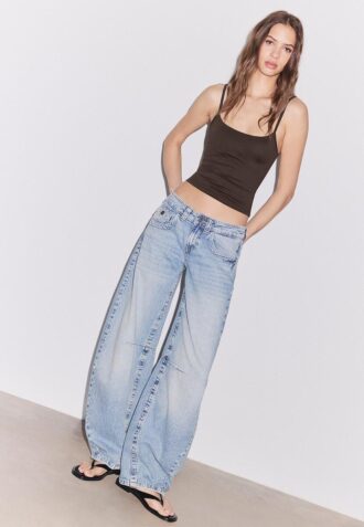 Top con spalline in poliammide