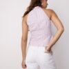 Top halter con nodo semi-increspato in stile qipao Top halter con nodo semi-increspato in stile qipao