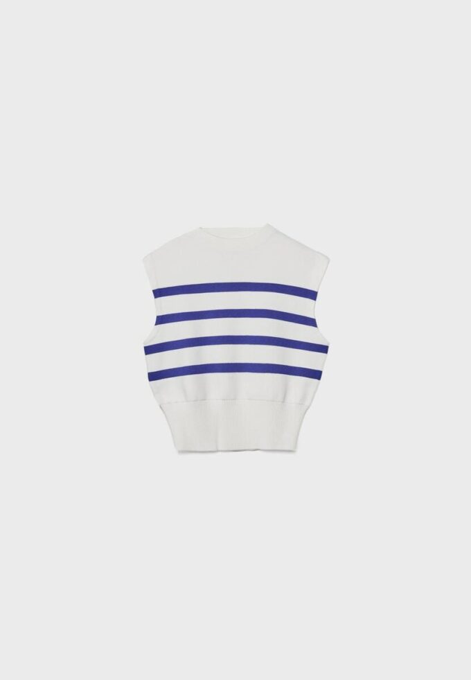 Top in maglia con collo rotondo