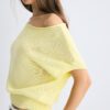 Top in maglia rustica con scollo a barchetta