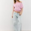 Top in maglia rustica con scollo a barchetta Top in maglia rustica con scollo a barchetta
