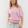 Top in maglia rustica con scollo a barchetta Top in maglia rustica con scollo a barchetta