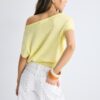 Top in maglia rustica con scollo a barchetta