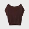 Top in maglia rustica con scollo a barchetta