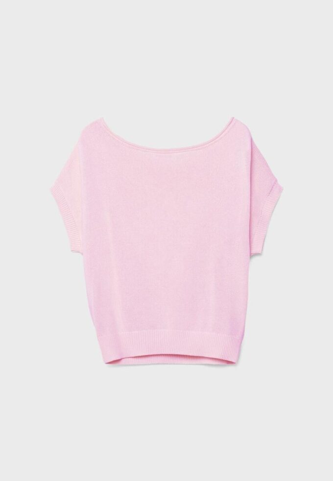 Top in maglia rustica con scollo a barchetta Top in maglia rustica con scollo a barchetta