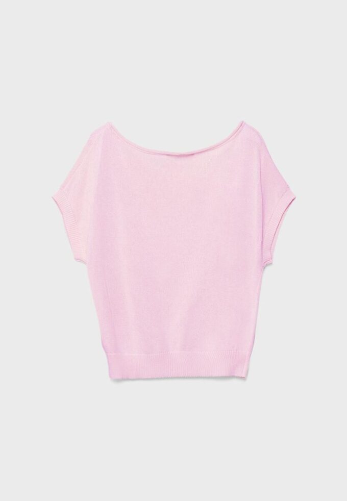 Top in maglia rustica con scollo a barchetta Top in maglia rustica con scollo a barchetta