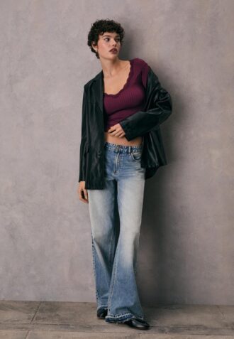 Top in pizzo senza cuciture