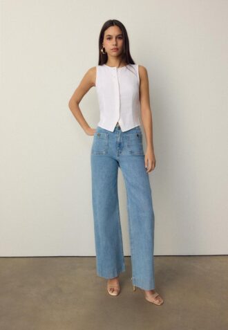 Top senza maniche abbottonato