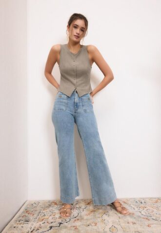 Top senza maniche abbottonato Top senza maniche abbottonato