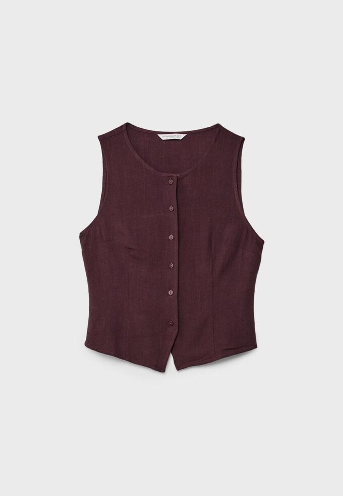 Top senza maniche abbottonato