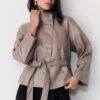 Trench a collo alto effetto pelle Trench a collo alto effetto pelle