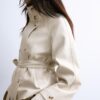 Trench a collo alto effetto pelle Trench a collo alto effetto pelle