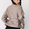 Trench a collo alto effetto pelle Trench a collo alto effetto pelle