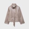 Trench a collo alto effetto pelle Trench a collo alto effetto pelle