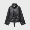 Trench a collo alto effetto pelle Trench a collo alto effetto pelle