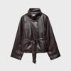 Trench a collo alto effetto pelle Trench a collo alto effetto pelle