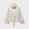 Trench a collo alto effetto pelle Trench a collo alto effetto pelle