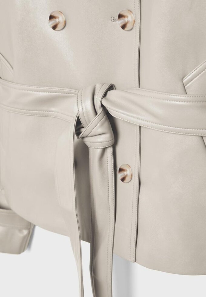 Trench a collo alto effetto pelle Trench a collo alto effetto pelle