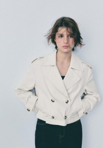 Trench corto a doppio petto