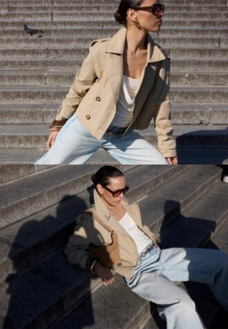 Trench corto a doppio petto Trench corto a doppio petto