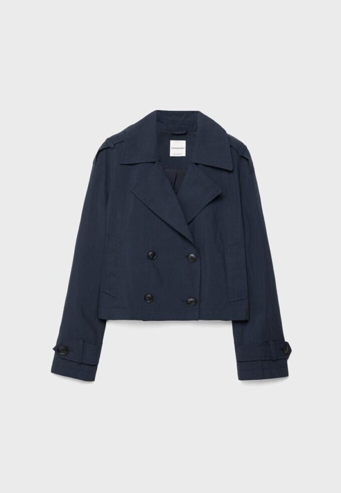 Trench corto a doppio petto