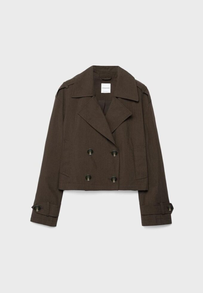 Trench corto a doppio petto